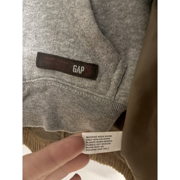 GAP Zip & Button Long Sleeve Brown Corduroy Hooded Jacket Toddler 12/18 Months - Picture 7 of 11